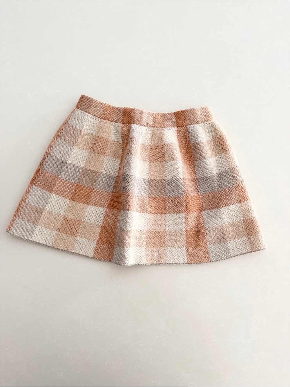 Toddler Girls Plaid Knit Skirt • Size 2T